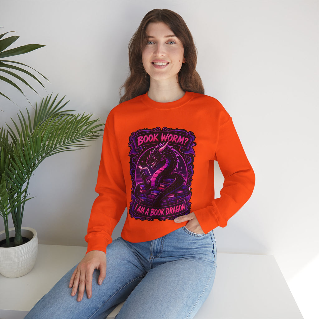 Book Worm? I Am a Book Dragon, Fantasy Reader Sweatshirt