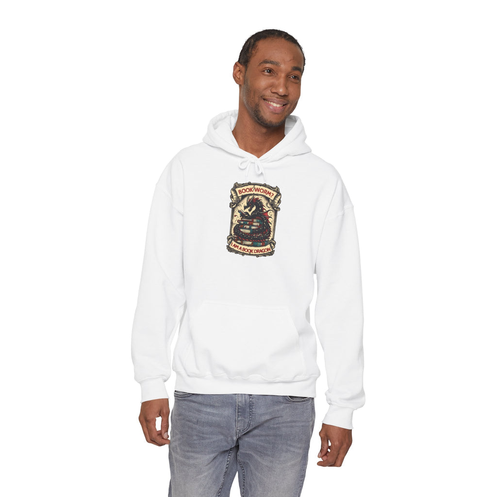 Book Worm? I Am a Book Dragon, Fantasy Reader Hoodie
