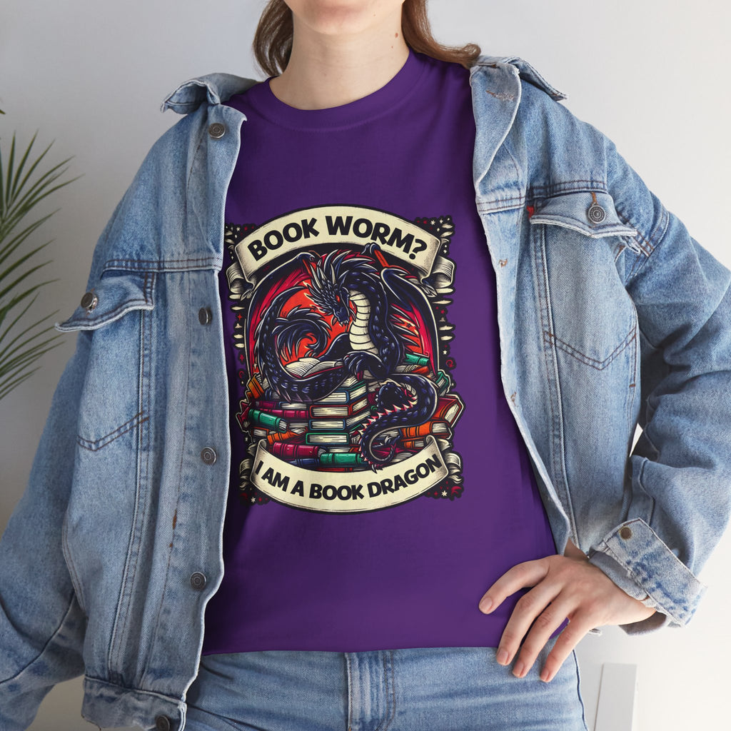 Book Worm? I Am a Book Dragon, Fantasy Reader T-shirt
