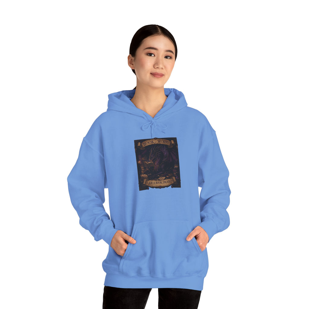 Book Worm? I Am a Book Dragon, Fantasy Reader Hoodie