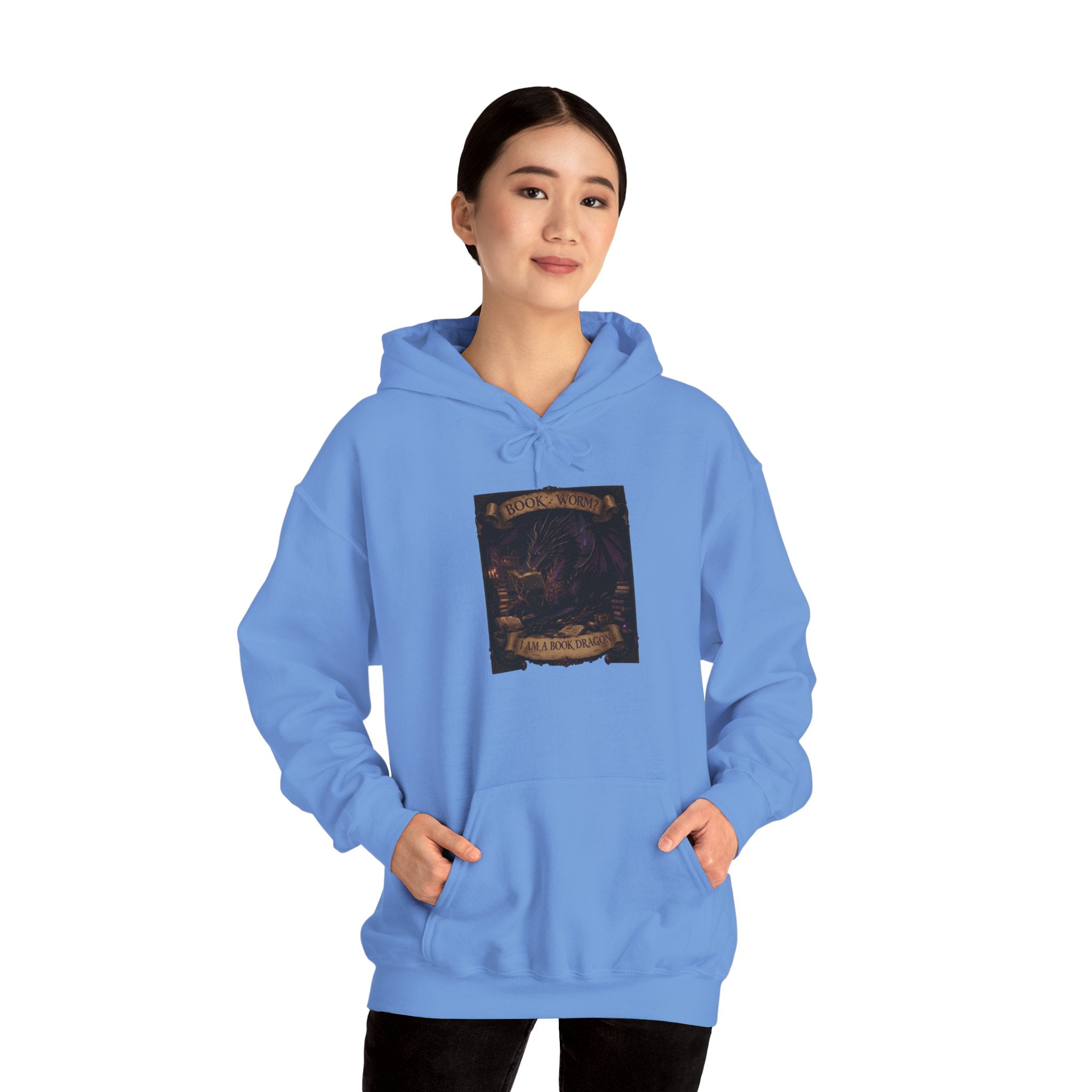 Book Worm? I Am a Book Dragon, Fantasy Reader Hoodie