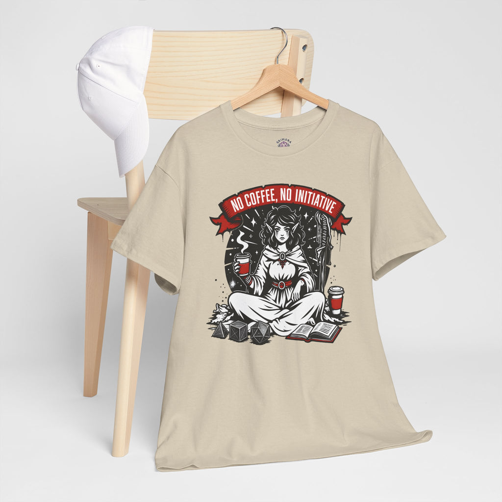 No Coffee, No Initiative | Fantasy RPG T-shirt