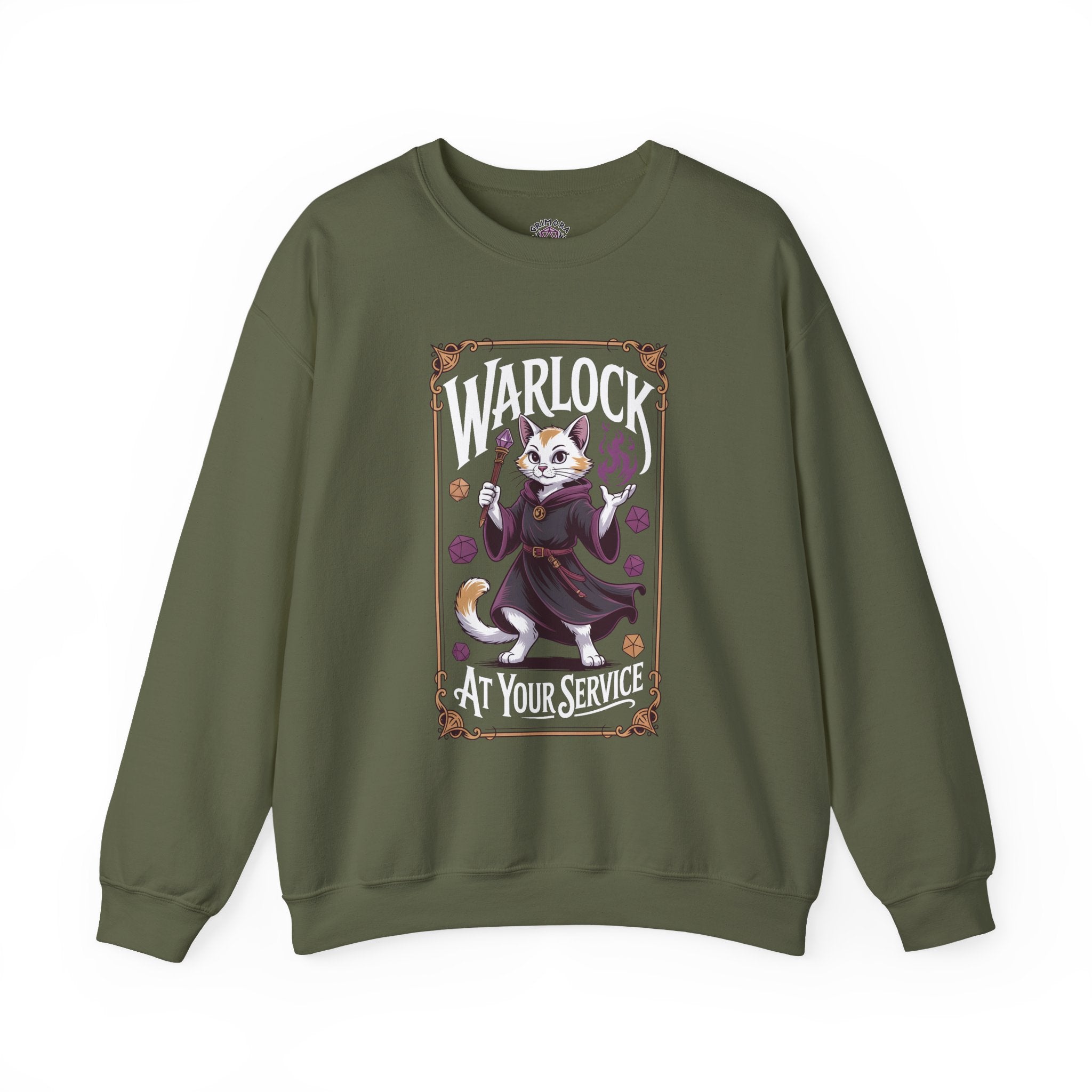 Warlock Cat at Your Serivece D&D Sweatshirt | Cat Lover RPG Gift