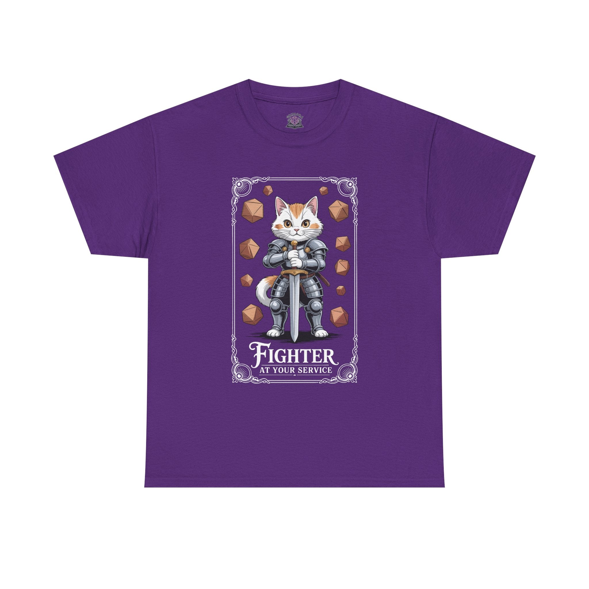 Fighter Cat at Your Service D&D T-shirt | Cat Lover RPG Gift