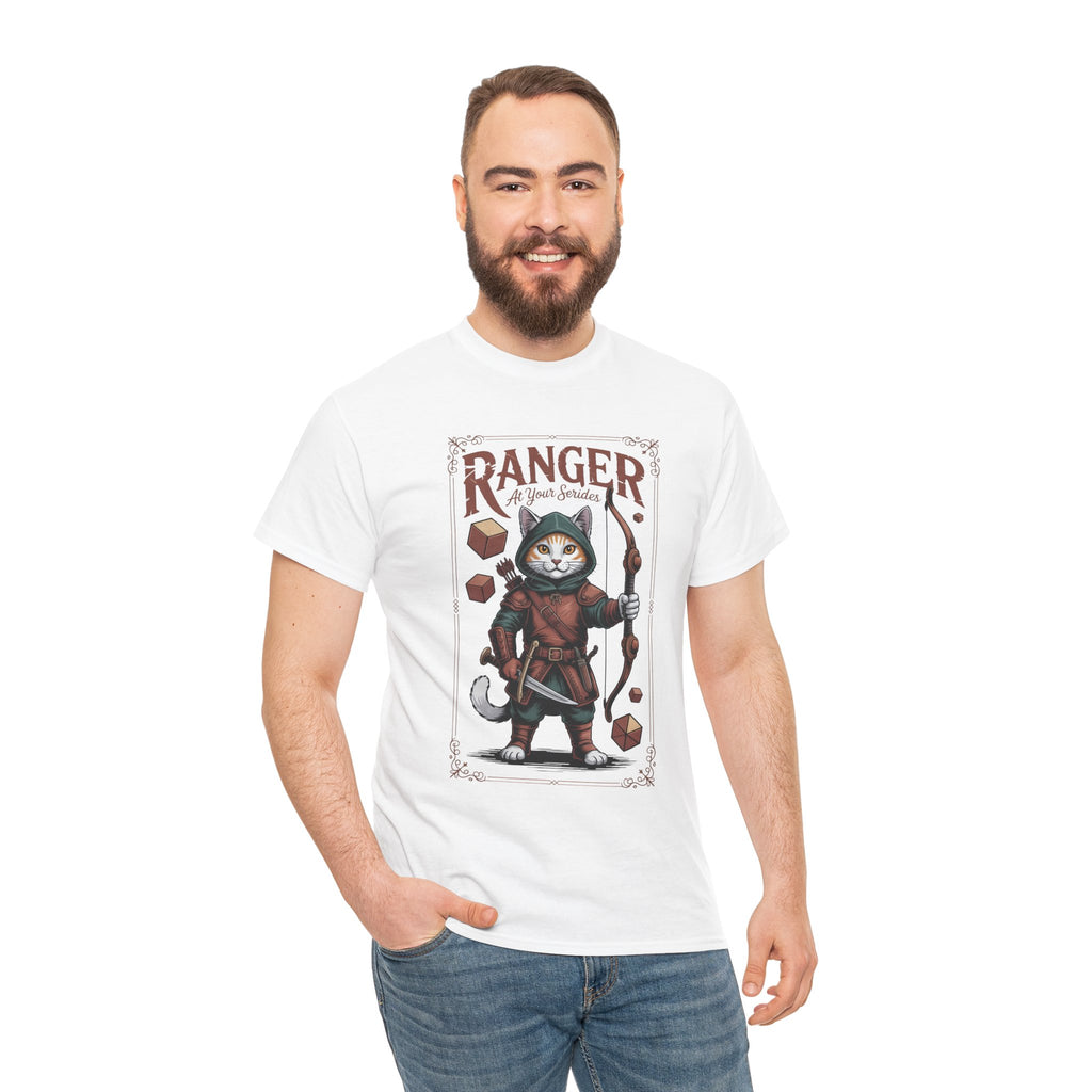 Ranger Cat at Your Serivece D&D T-shirt | Cat Lover RPG Gift