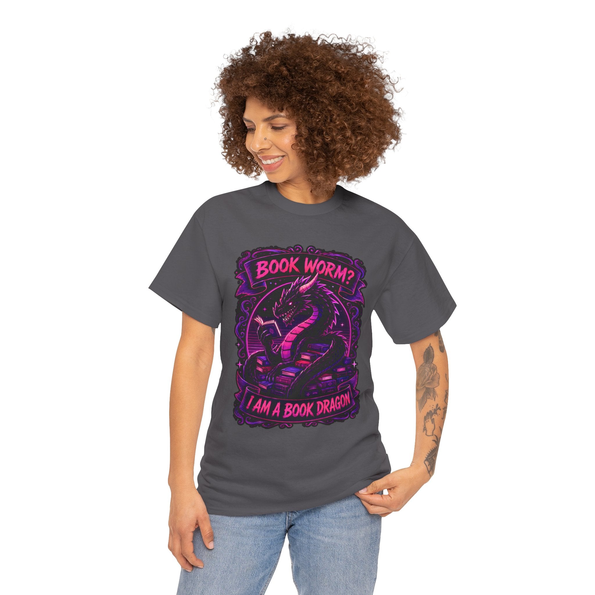 Book Worm? I Am a Book Dragon, Fantasy Reader T-shirt
