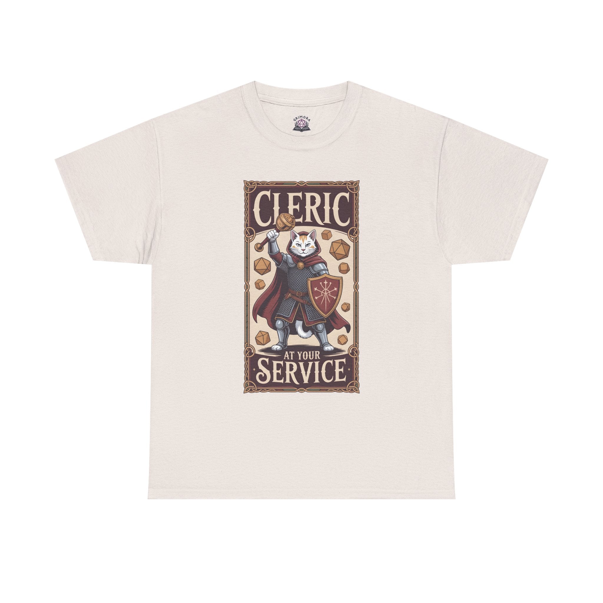 Cleric Cat at Your Service D&D T-shirt | Cat Lover RPG Gift