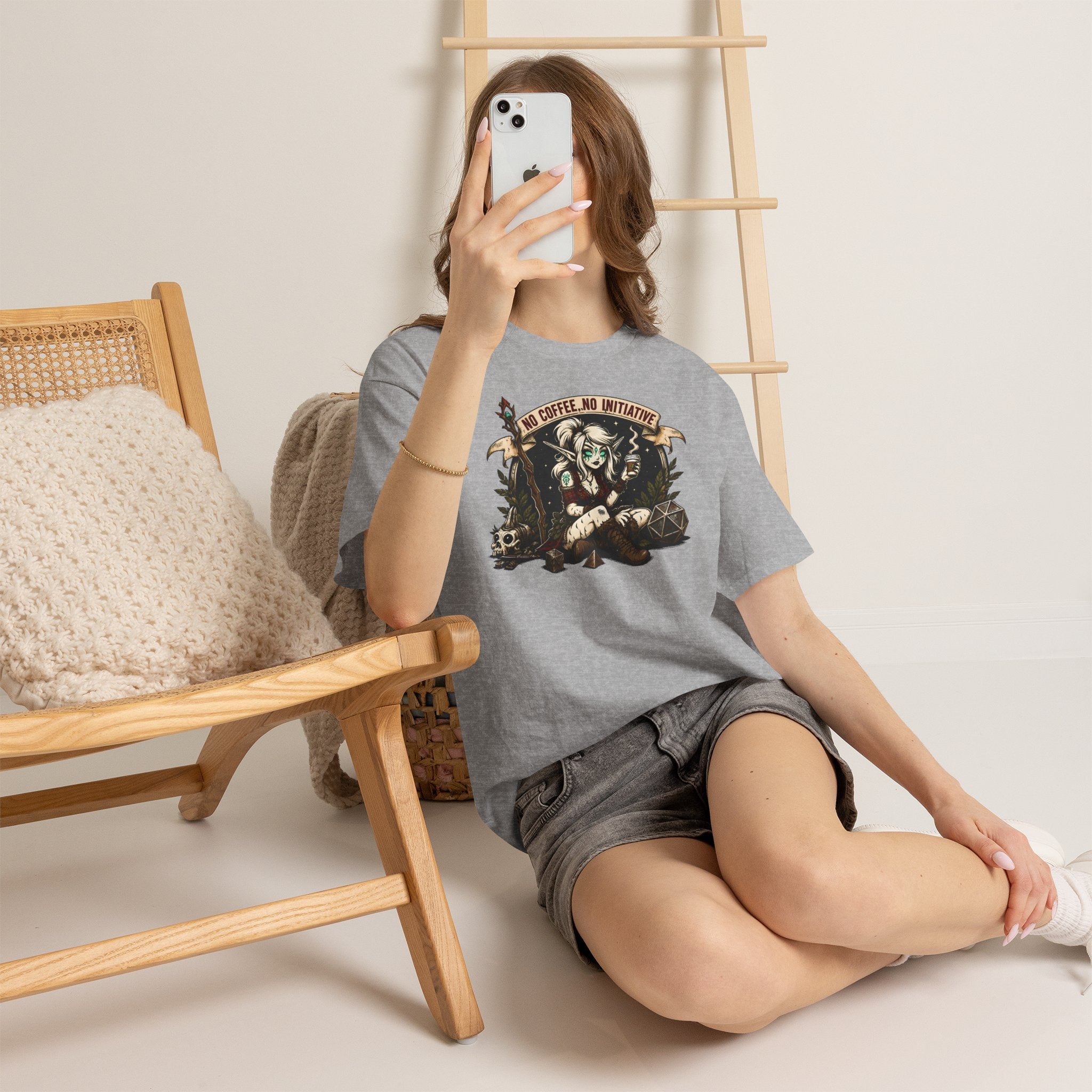 No Coffee, No Initiative | Fantasy RPG T-shirt