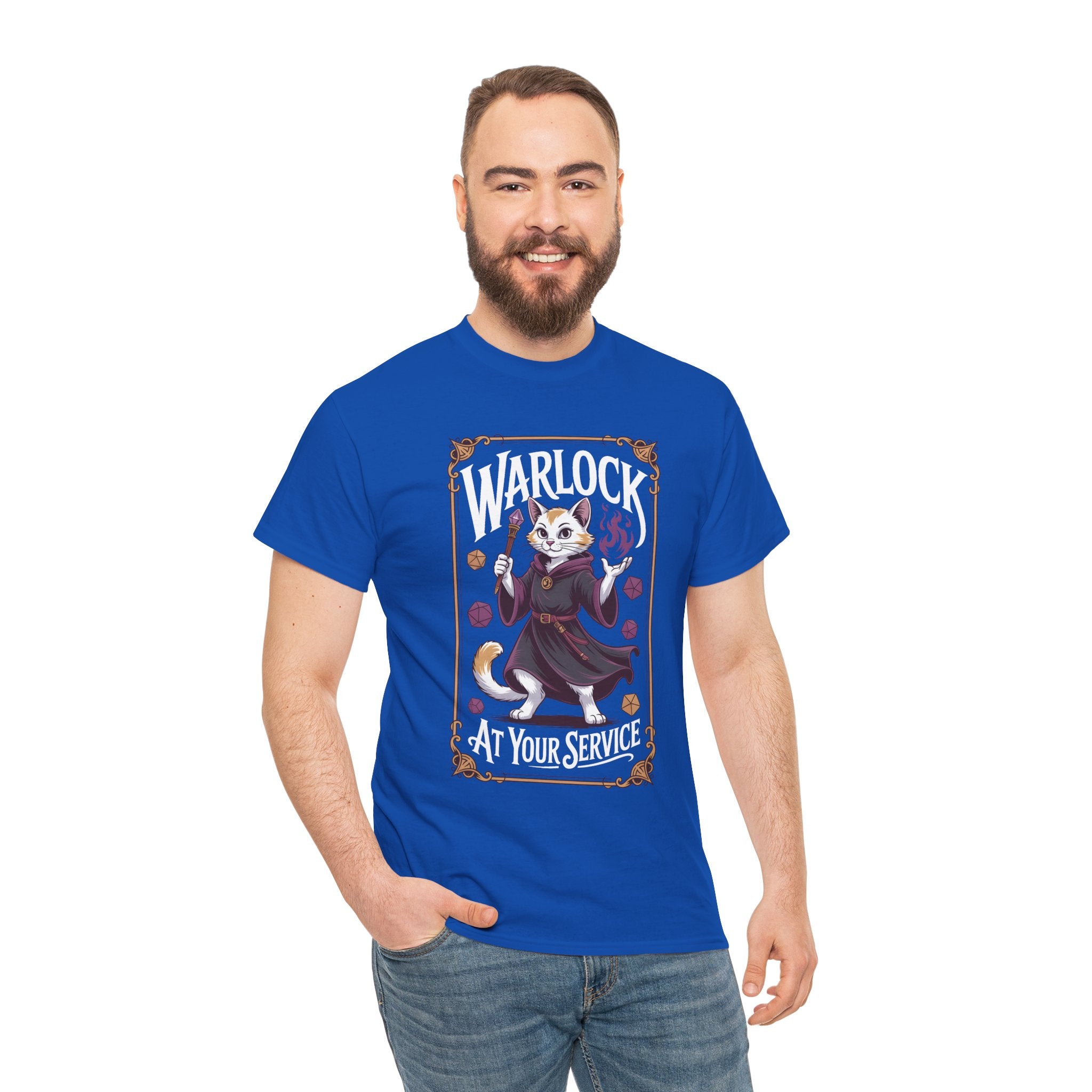 Warlock Cat at Your Serivece D&D T-shirt | Cat Lover RPG Gift