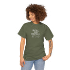 Roll. Sip. Repeat. | Tabletop RPG Coffee T-shirt | Dice & Coffee Lover T-shirt