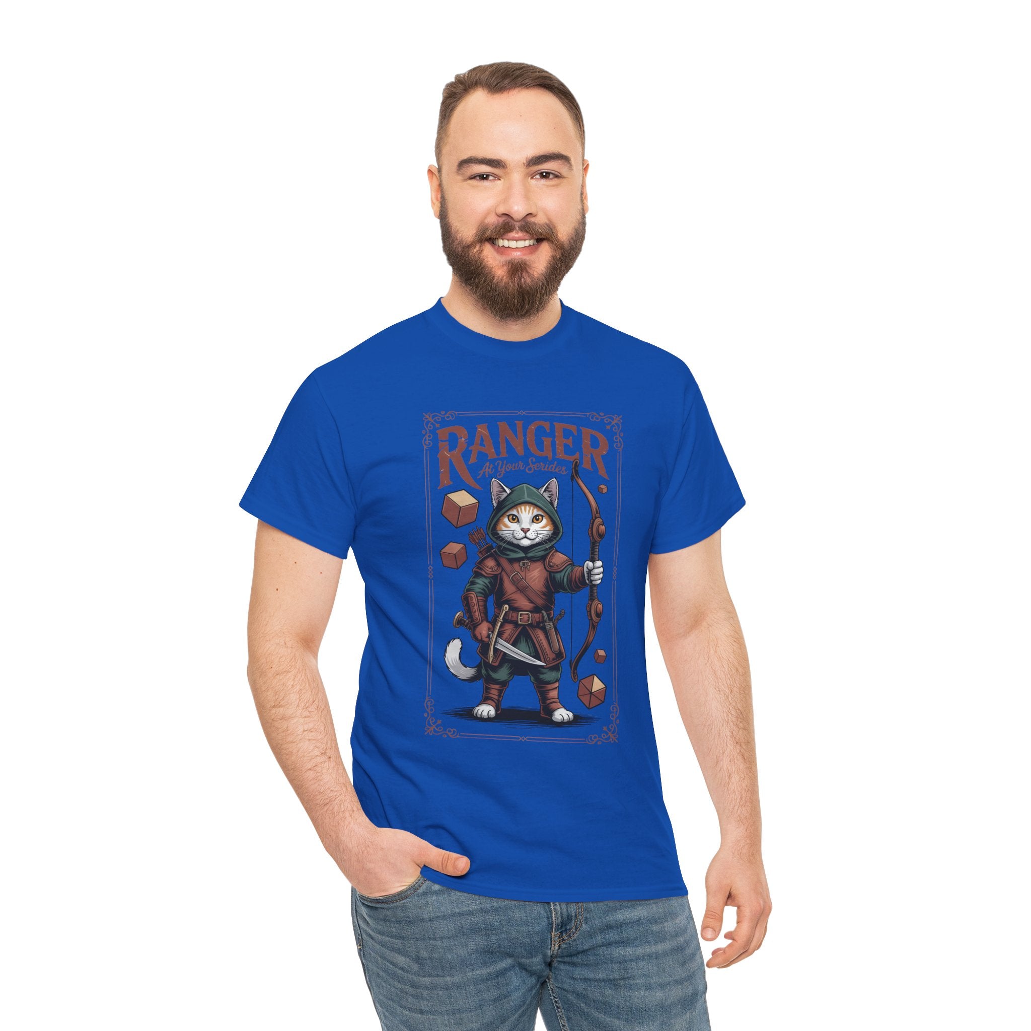 Ranger Cat at Your Serivece D&D T-shirt | Cat Lover RPG Gift