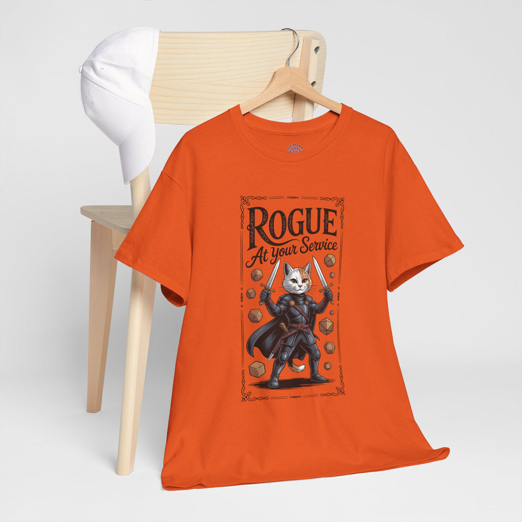 Rogue Cat at Your Serivece D&D T-shirt | Cat Lover RPG Gift