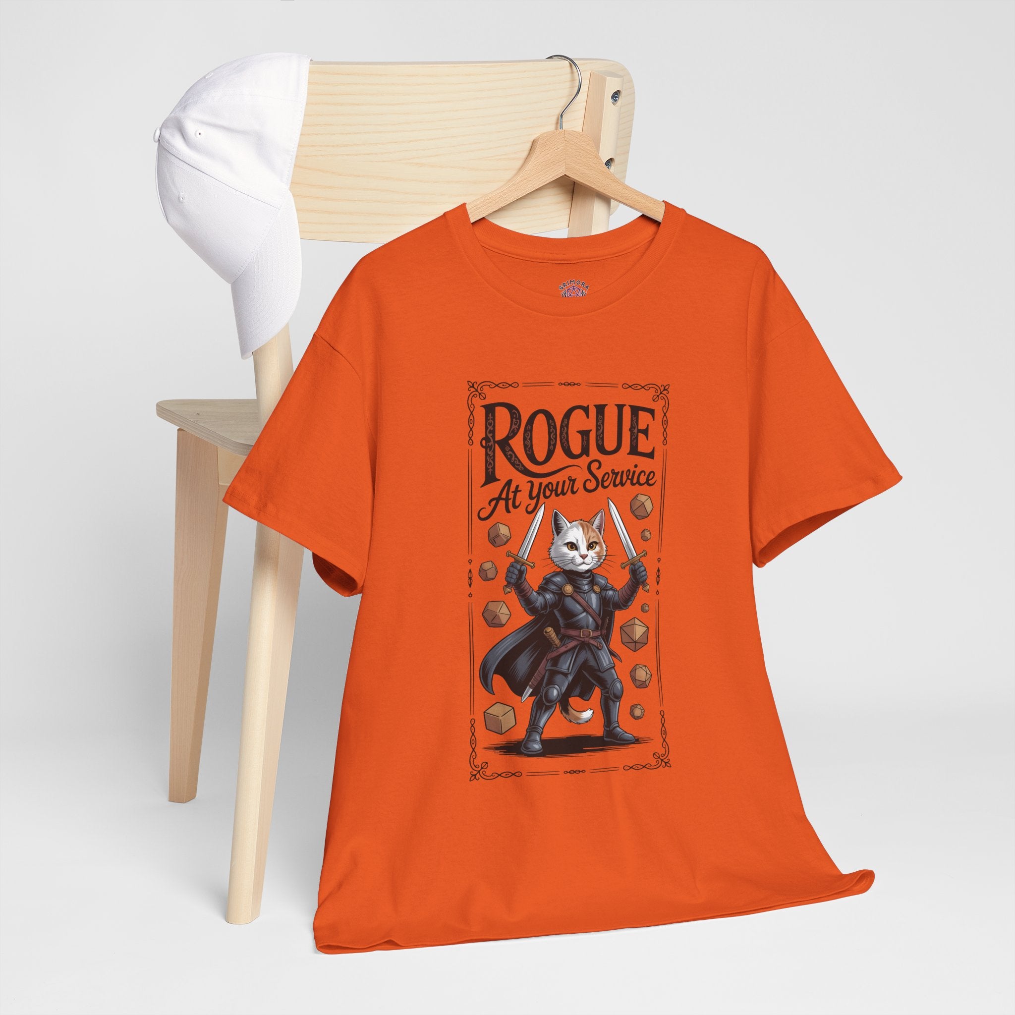 Rogue Cat at Your Serivece D&D T-shirt | Cat Lover RPG Gift
