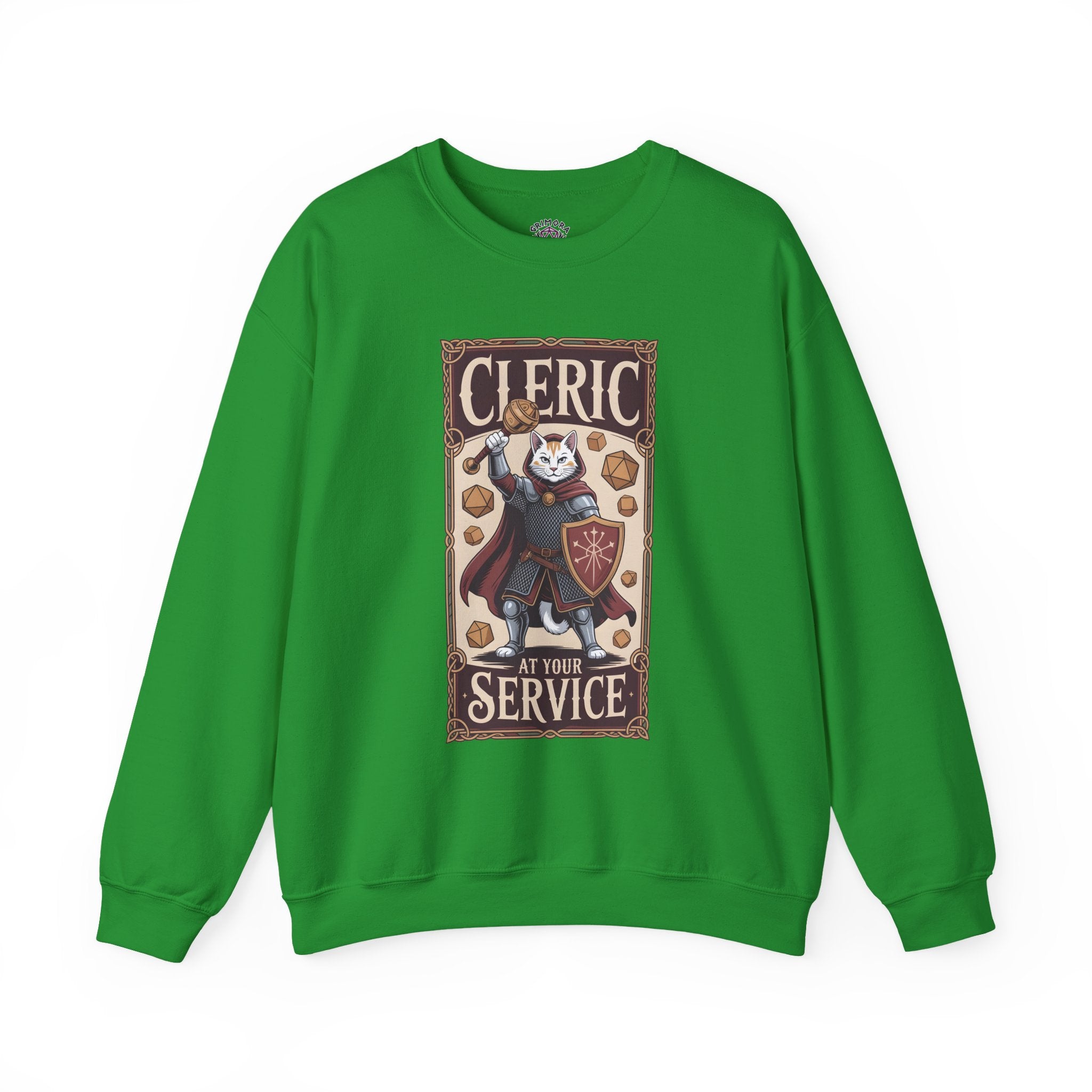 Cleric Cat at Your Service D&D Sweatshirt | Cat Lover RPG Gift