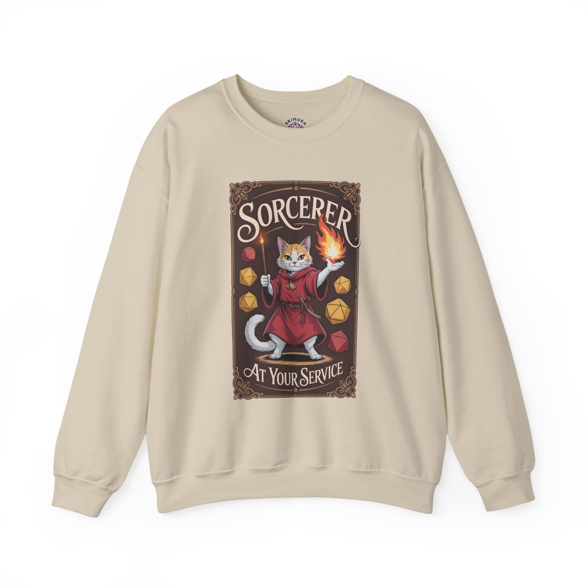 Sorcerer Cat at Your Service D&D Sweatshirt | Cat Lover RPG Gift