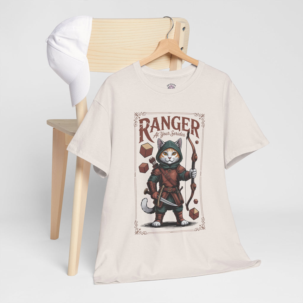 Ranger Cat at Your Serivece D&D T-shirt | Cat Lover RPG Gift