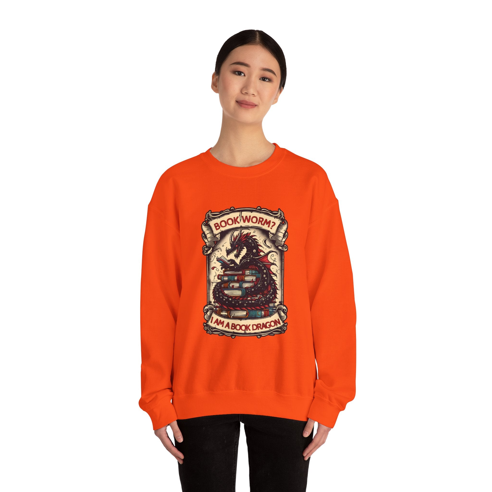 Book Worm? I Am a Book Dragon, Fantasy Reader Sweatshirt