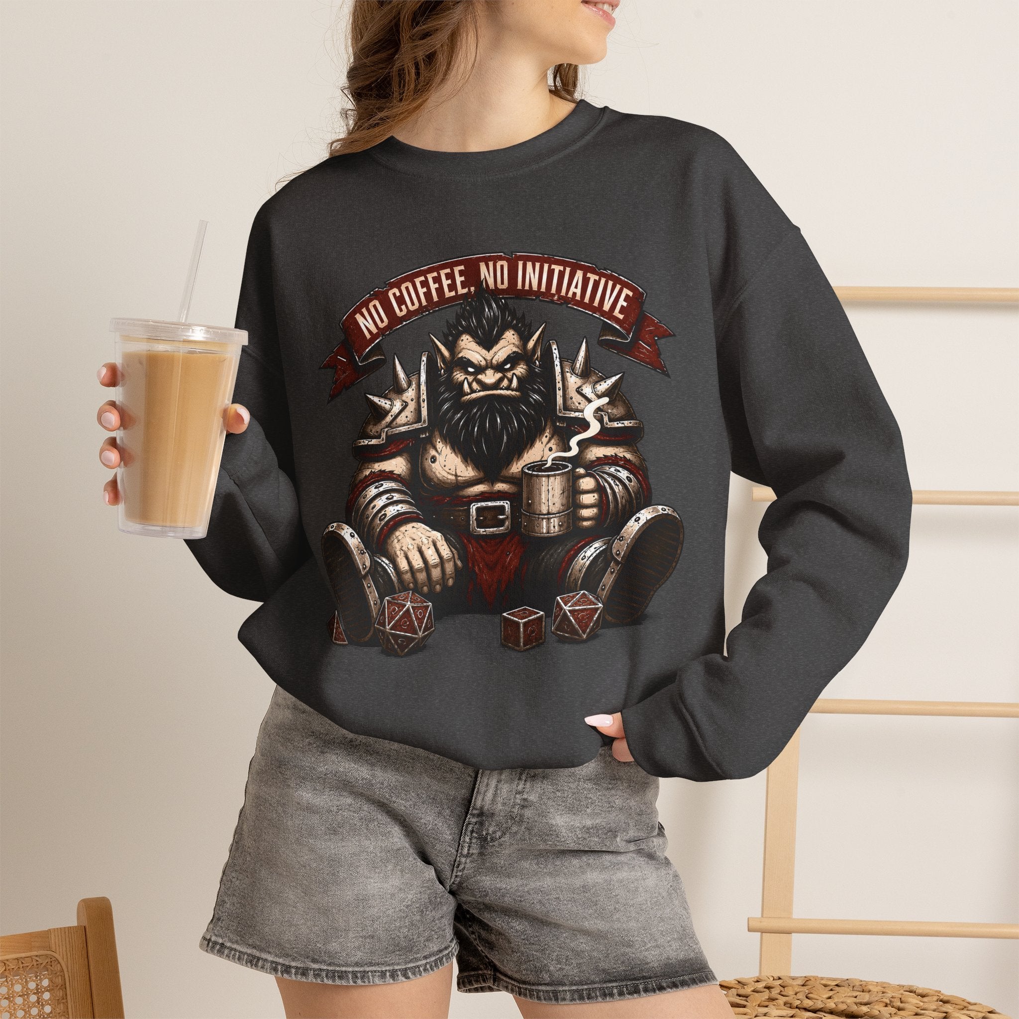 No Coffee, No Initiative | Fantasy RPG Sweatshirt