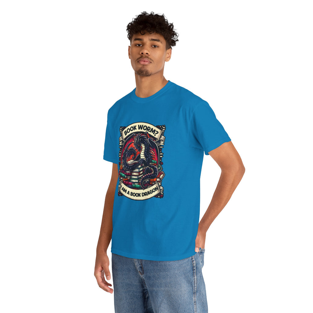 Book Worm? I Am a Book Dragon, Fantasy Reader T-shirt
