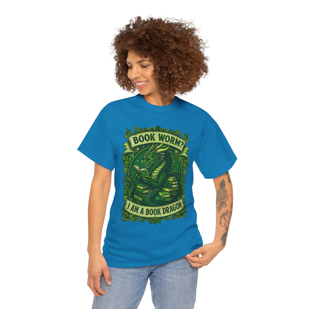 Book Worm? I Am a Book Dragon, Fantasy Reader T-shirt