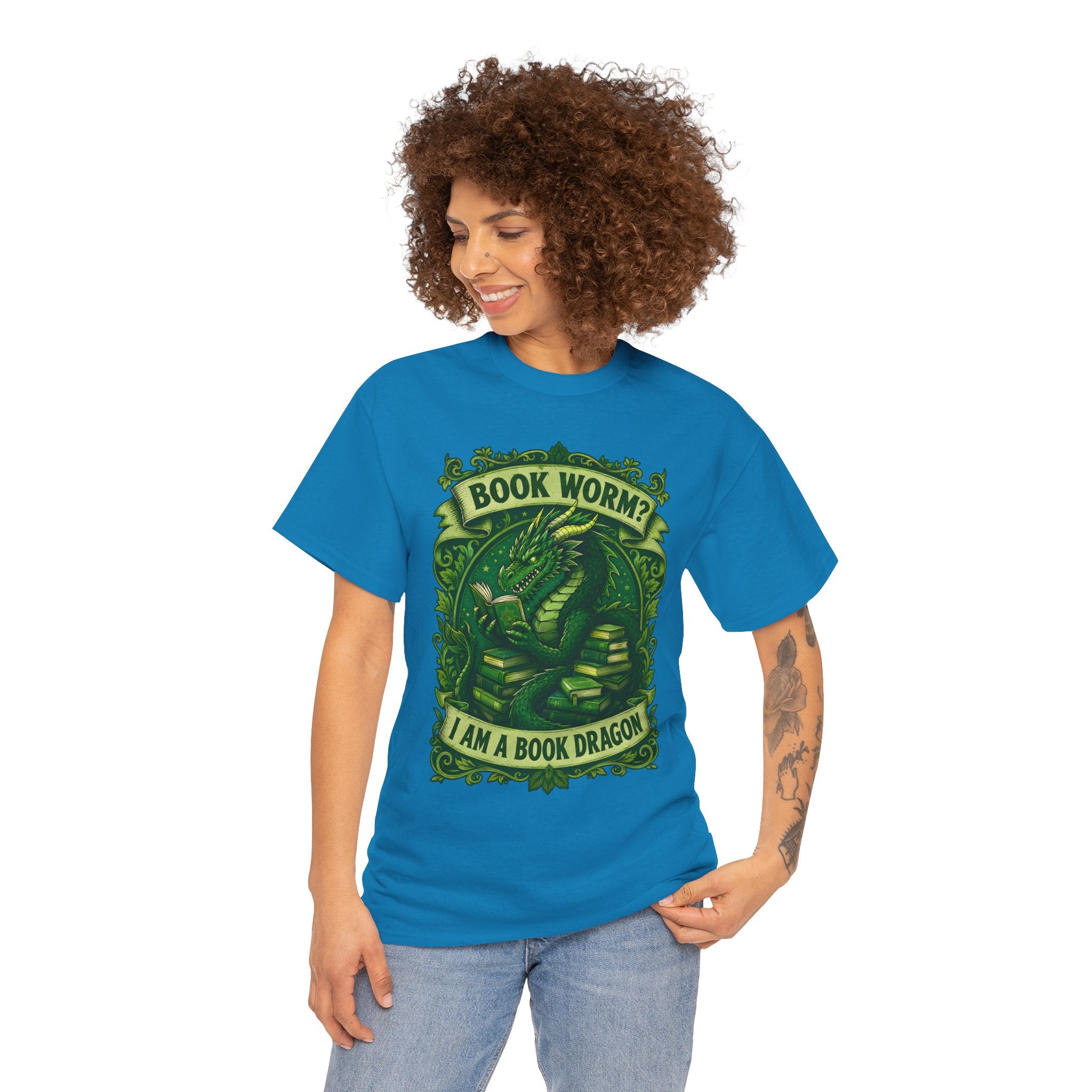 Book Worm? I Am a Book Dragon, Fantasy Reader T-shirt