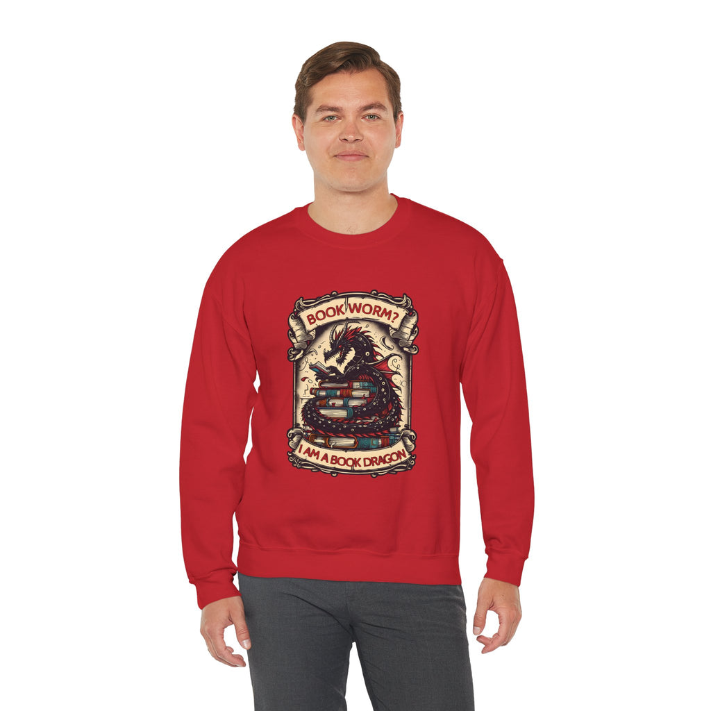 Book Worm? I Am a Book Dragon, Fantasy Reader Sweatshirt