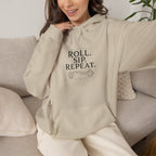 Roll. Sip. Repeat. | Tabletop RPG Coffee Hoodie | Dice & Coffee Lover Hoodie