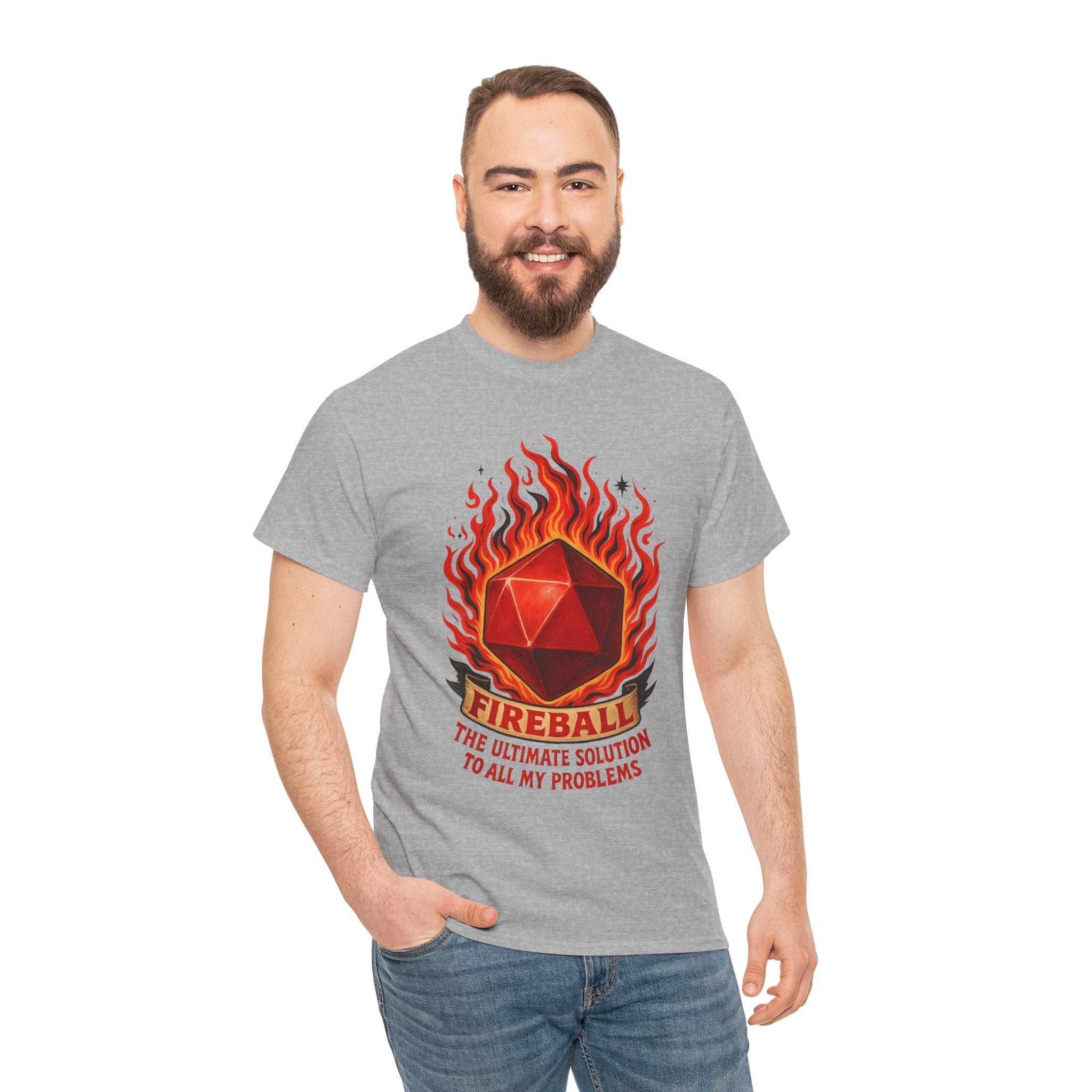 Fireball – The Ultimate Solution to All My Problems| Funny RPG T-shirt