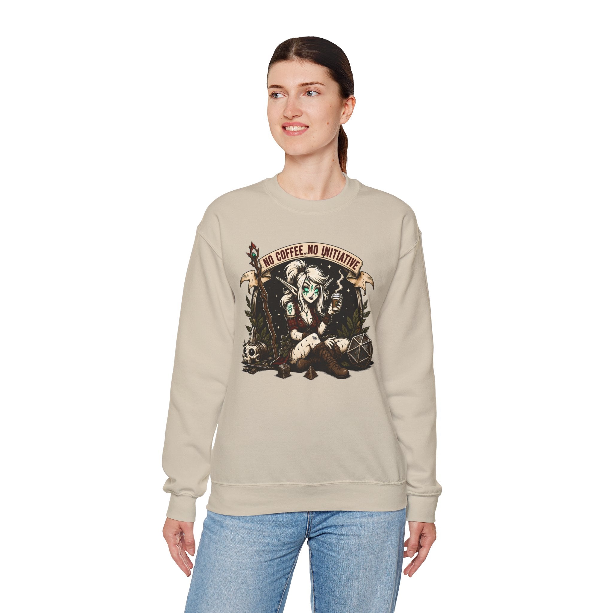 No Coffee, No Initiative | Fantasy RPG Sweatshirt
