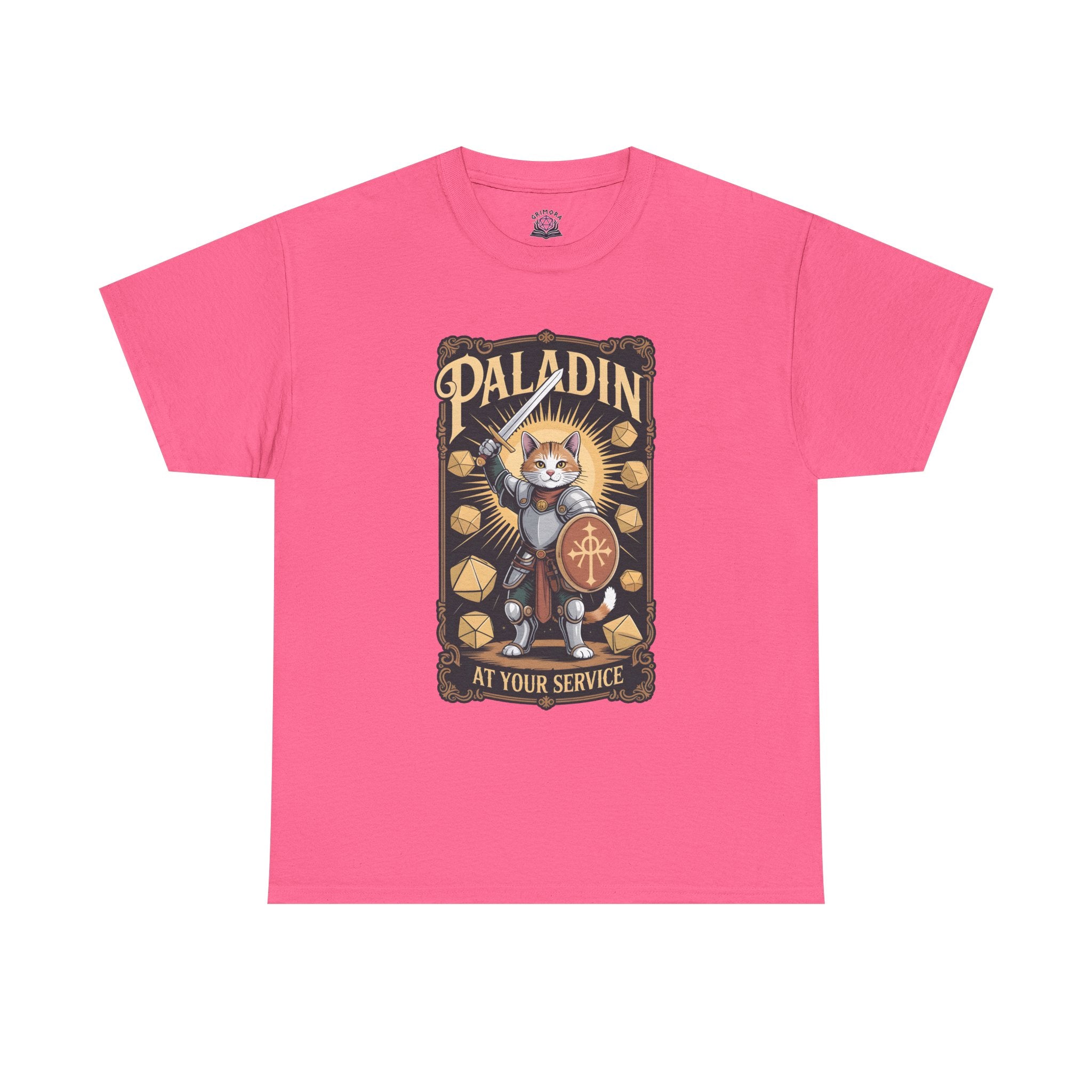Paladin Cat at Your Service D&D T-shirt | Cat Lover RPG Gift