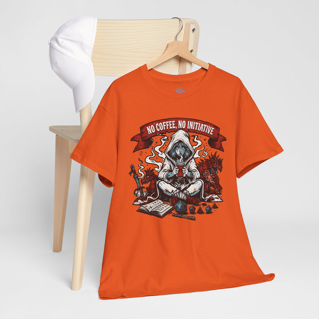 No Coffee, No Initiative | Fantasy RPG T-shirt