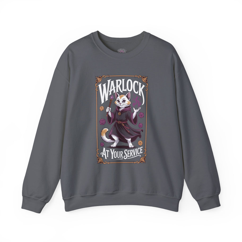 Warlock Cat at Your Serivece D&D Sweatshirt | Cat Lover RPG Gift