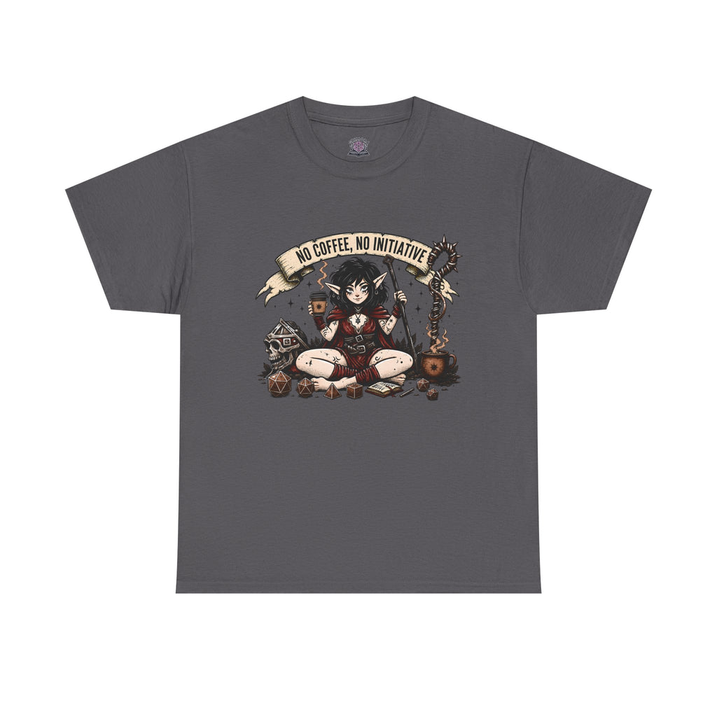 No Coffee, No Initiative | Fantasy RPG T-shirt