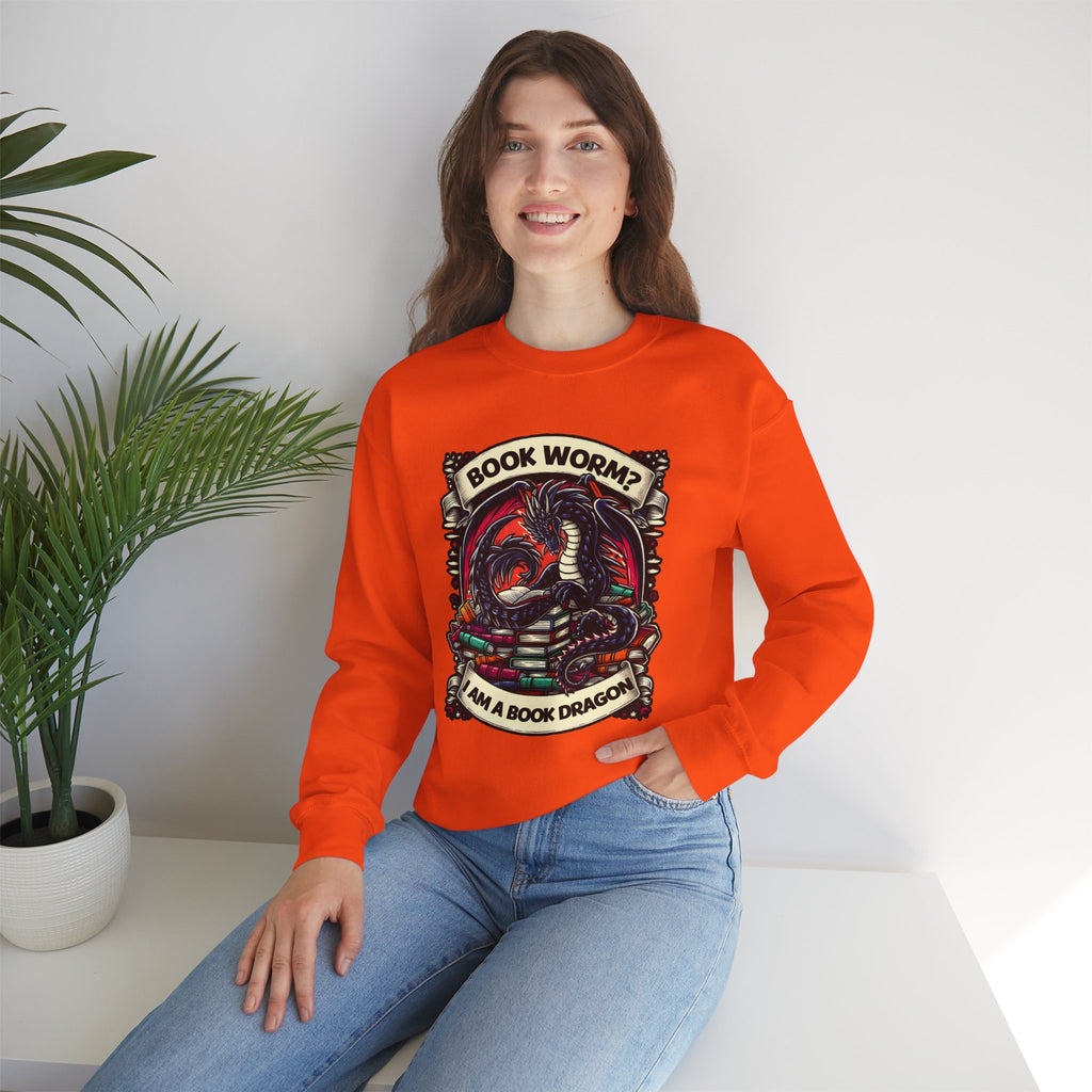 Book Worm? I Am a Book Dragon, Fantasy Reader Sweatshirt