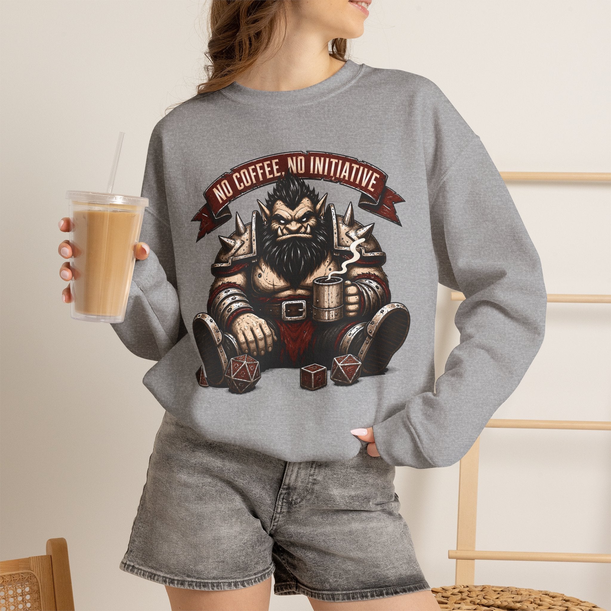 No Coffee, No Initiative | Fantasy RPG Sweatshirt