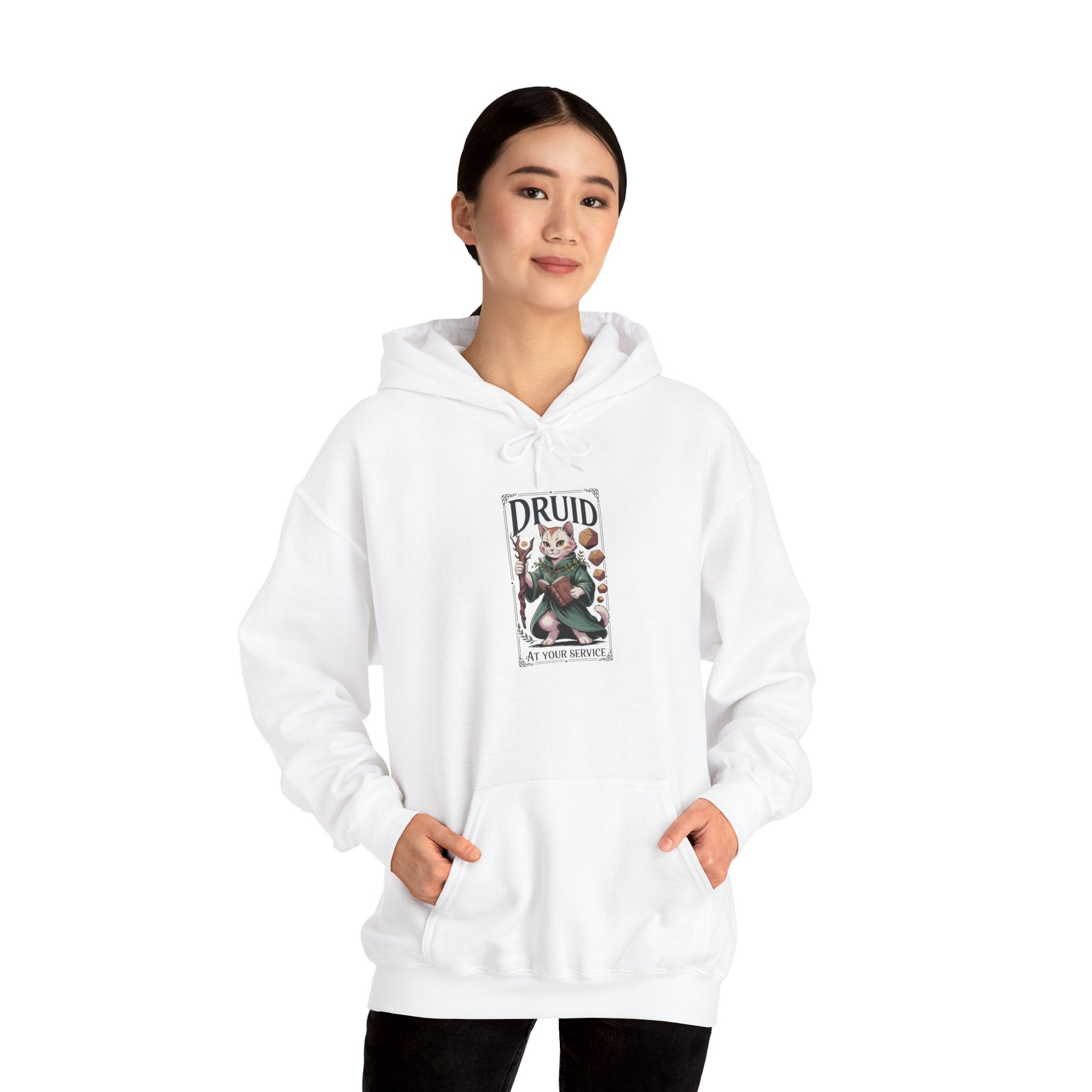 Druid Cat at Your Serivece D&D Hoodie | Cat Lover RPG Gift