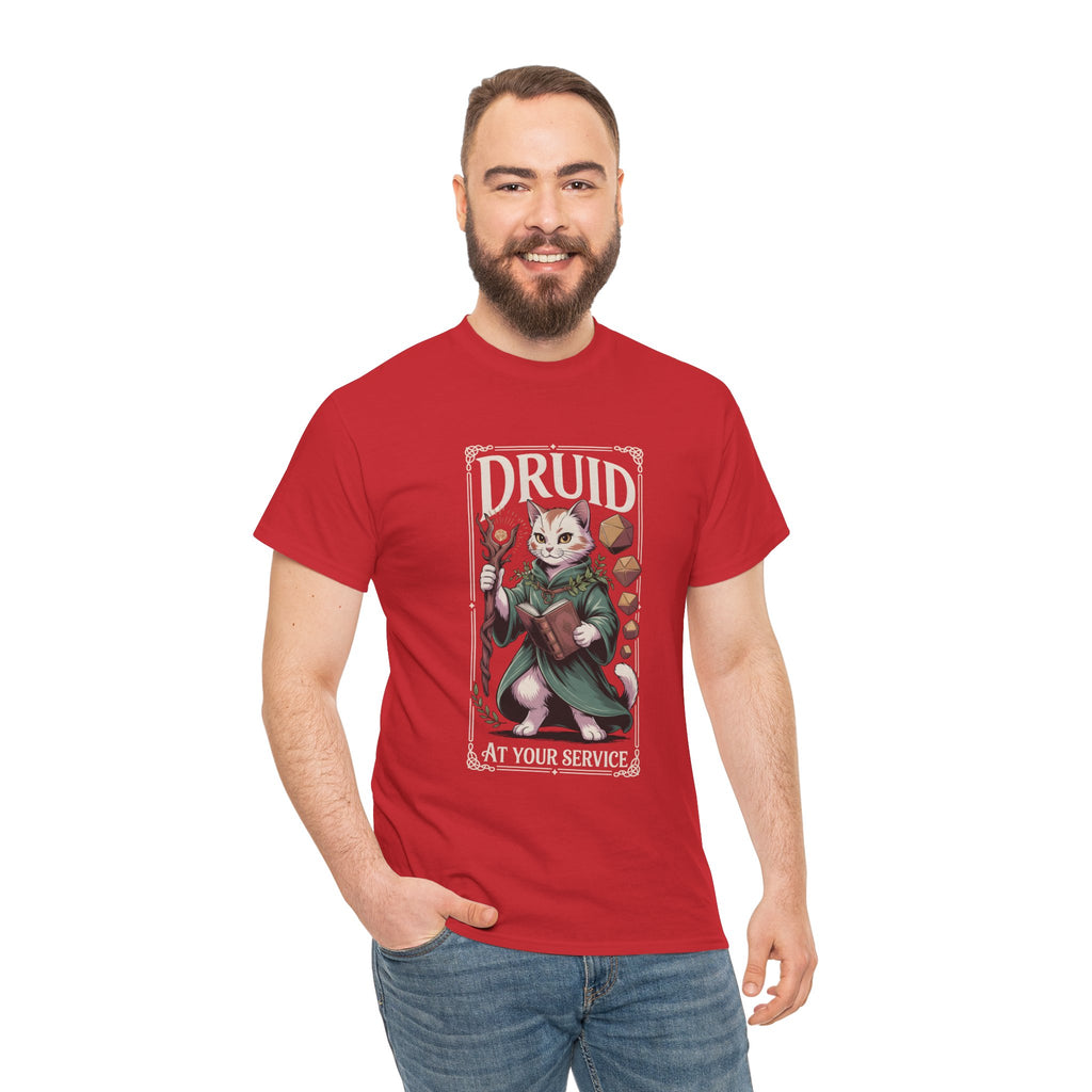 Druid Cat at Your Serivece D&D T-shirt | Cat Lover RPG Gift