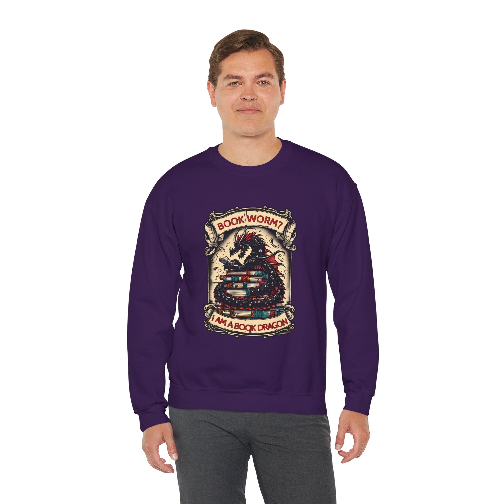 Book Worm? I Am a Book Dragon, Fantasy Reader Sweatshirt