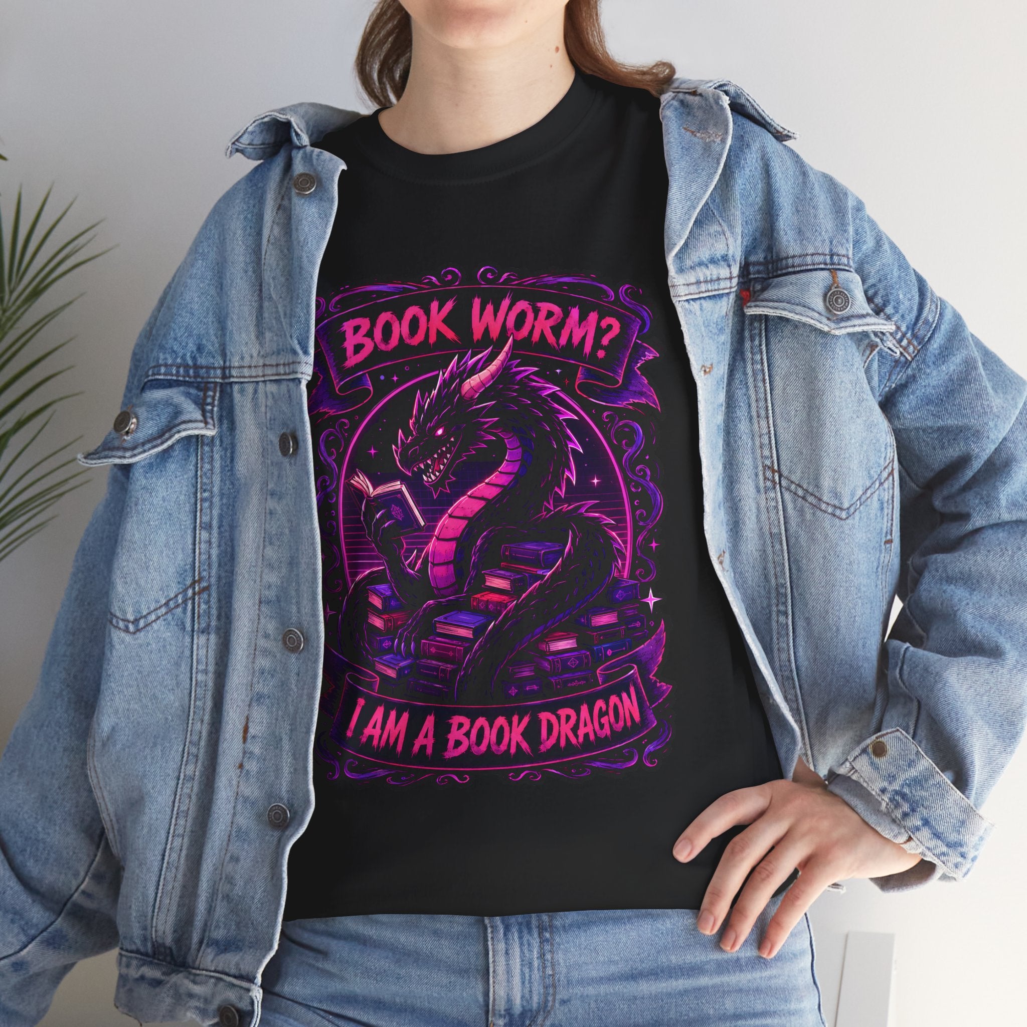 Book Worm? I Am a Book Dragon, Fantasy Reader T-shirt