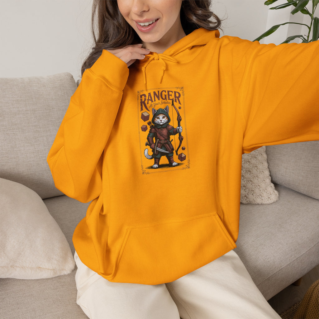Ranger Cat at Your Serivece D&D Hoodie | Cat Lover RPG Gift