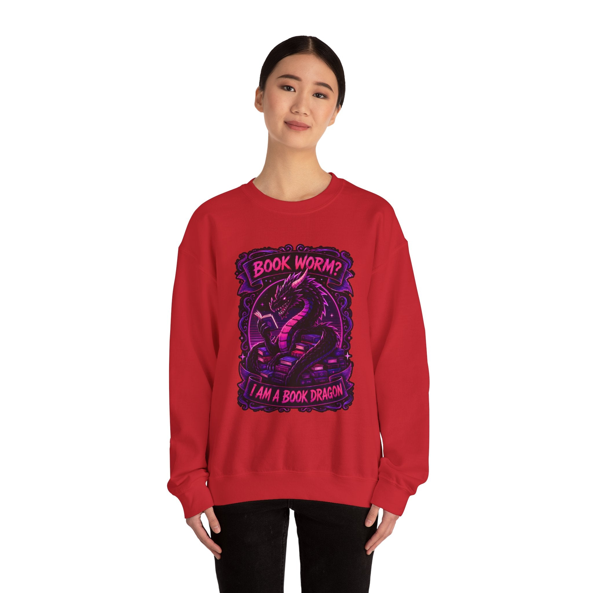 Book Worm? I Am a Book Dragon, Fantasy Reader Sweatshirt
