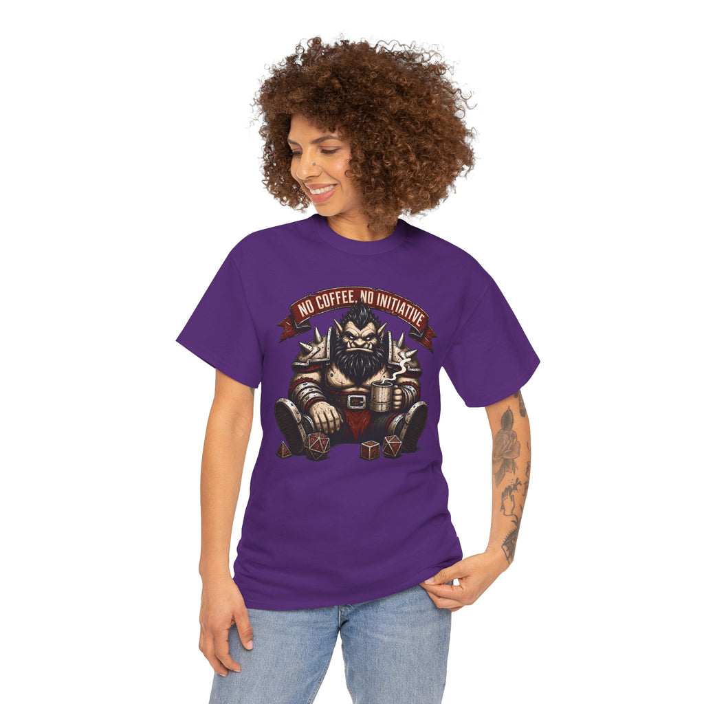 No Coffee, No Initiative | Fantasy RPG T-shirt