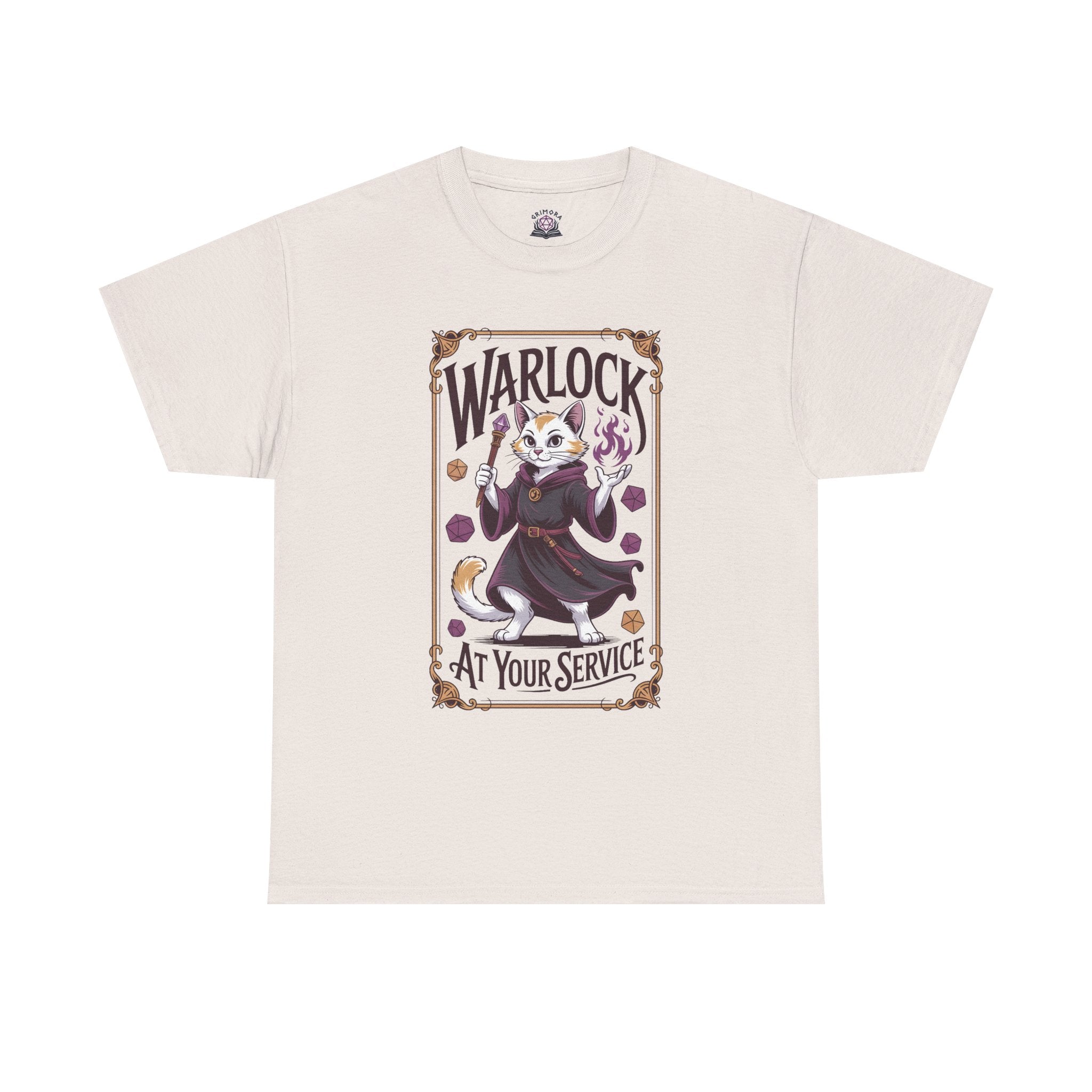 Warlock Cat at Your Serivece D&D T-shirt | Cat Lover RPG Gift