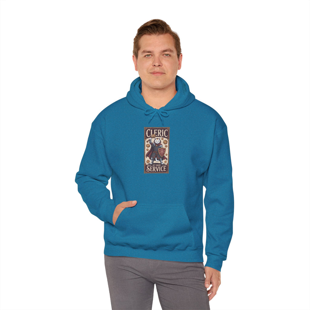 Cleric Cat at Your Service D&D Hoodie | Cat Lover RPG Gift