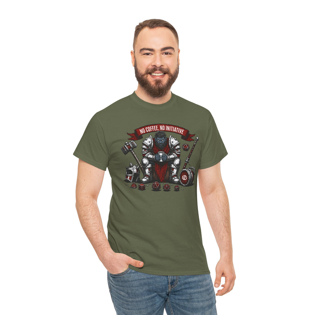No Coffee, No Initiative | Fantasy RPG T-shirt