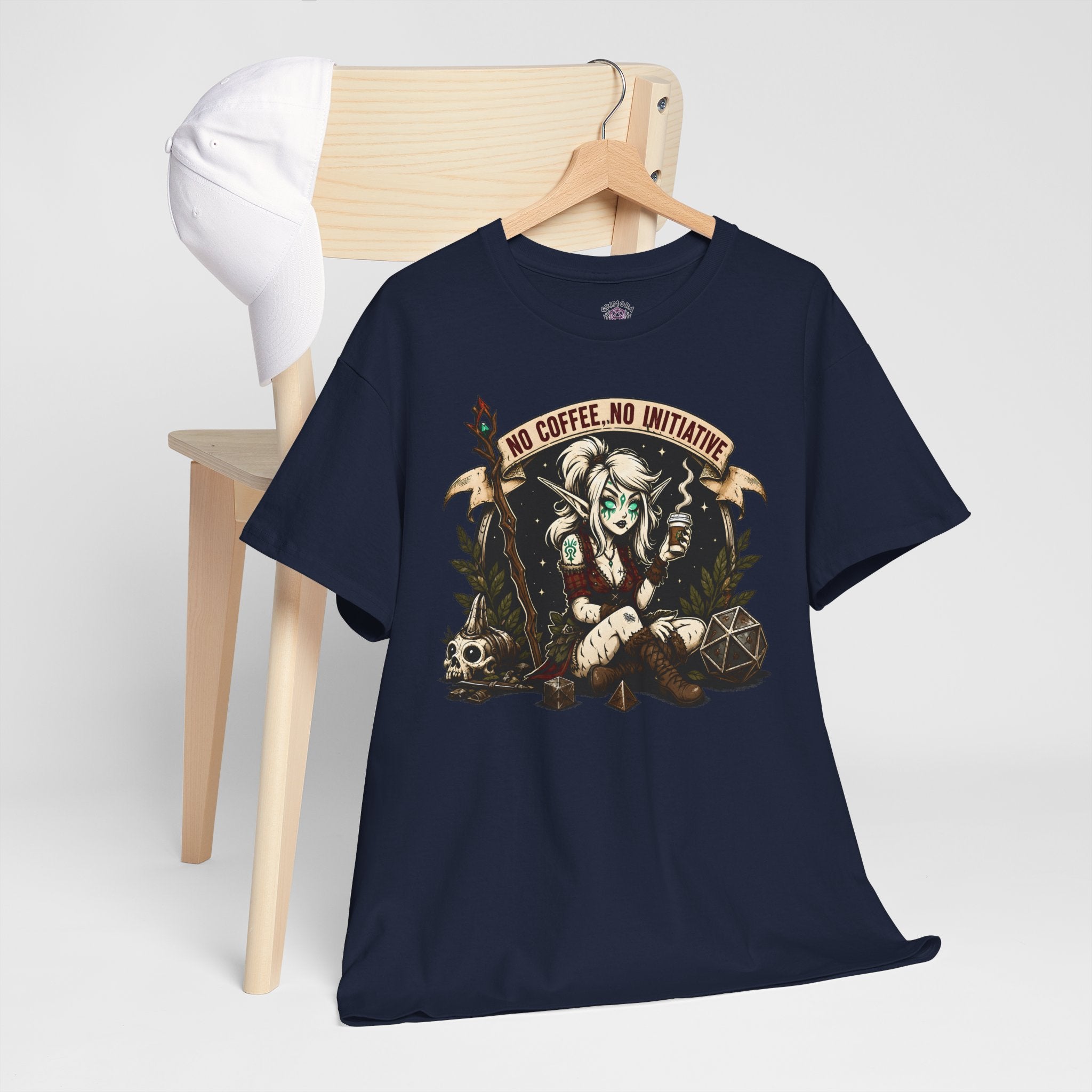 No Coffee, No Initiative | Fantasy RPG T-shirt
