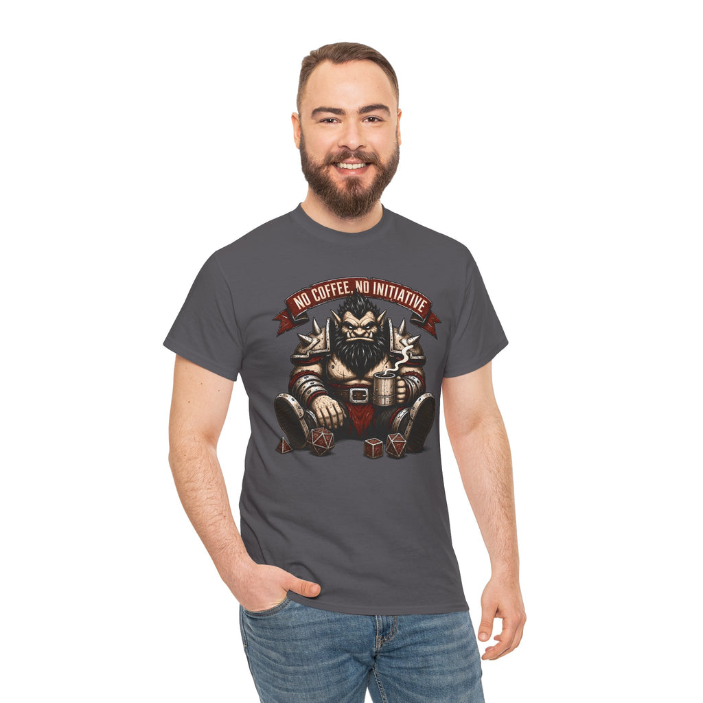 No Coffee, No Initiative | Fantasy RPG T-shirt
