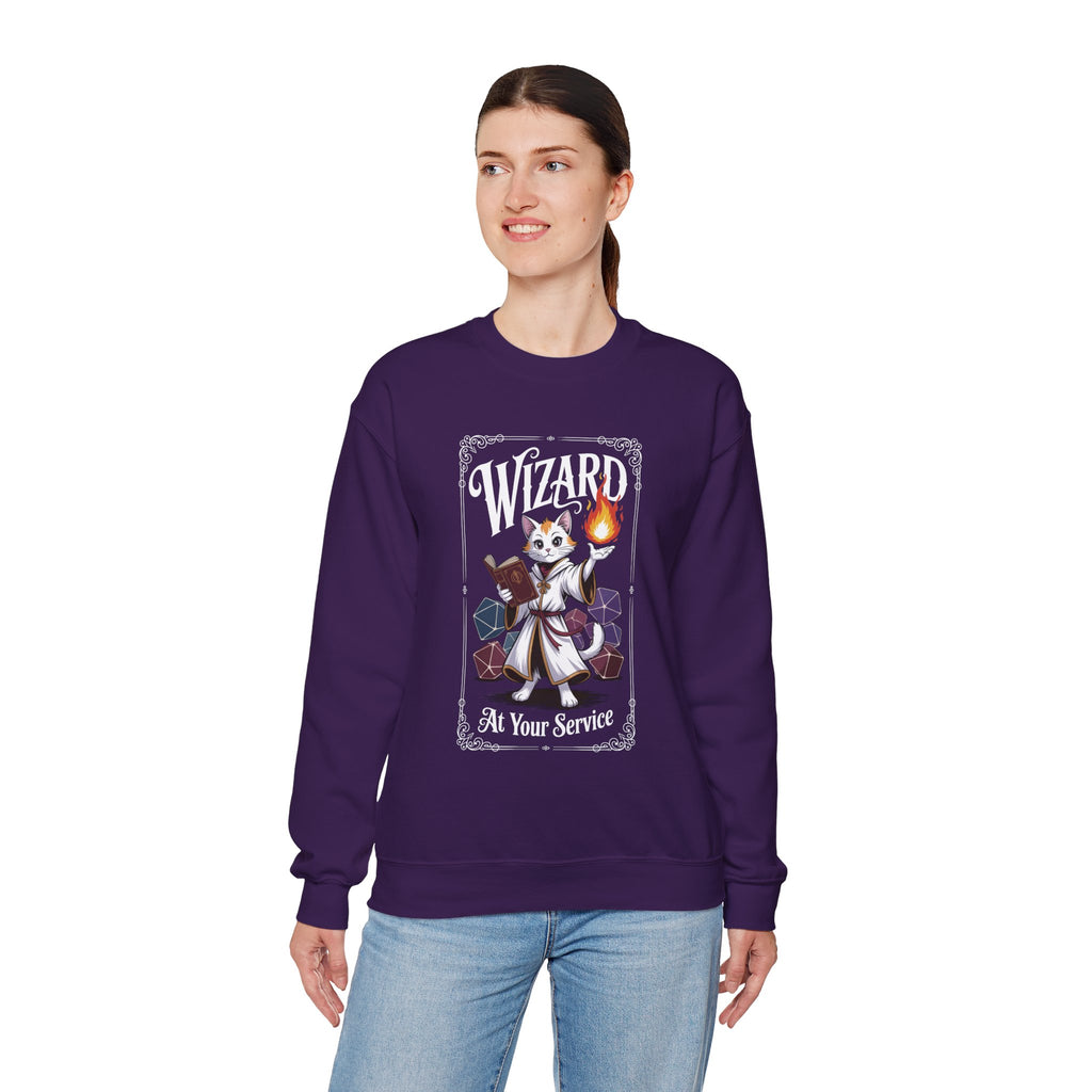 Wizard Cat at Your Serivece D&D Sweatshirt | Cat Lover RPG Gift