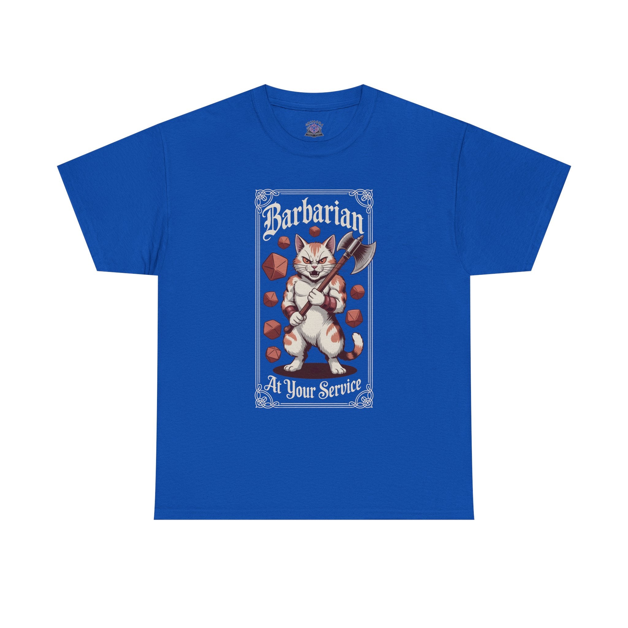 Barbarian Cat at Your Serivece D&D T-shirt | Cat Lover RPG Gift