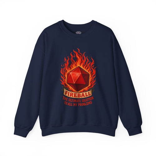Fireball – The Ultimate Solution to All My Problems| Funny RPG Sweatshirt